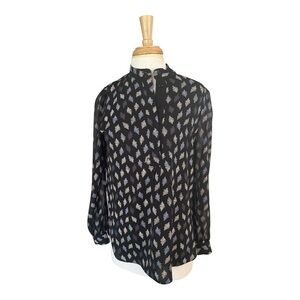 Anne Klein Black and White Patterned Blouse